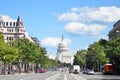 Washington DC, United States Capitol building. A view from from Pennsylvania Avenue Royalty Free Stock Photo