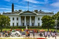 Washington DC, United States June 2, 2023: People and protesters in front of the White House Royalty Free Stock Photo