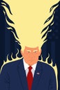 President Donald Trump vector illustration caricature portrait Royalty Free Stock Photo