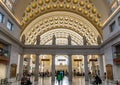 The view of the historic Great Hall of Washington Union Station, a major train station, and Royalty Free Stock Photo