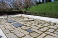 The Grave of John Fitzgerald Kennedy at Arlington National Cemetery. Washington, DC, USA. April 17, 2015. Royalty Free Stock Photo