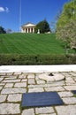 The Grave of John Fitzgerald Kennedy at Arlington National Cemetery. Washington, DC, USA. April 17, 2015. Royalty Free Stock Photo