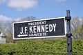 Signpost to The Grave of John Fitzgerald Kennedy at Arlington National Cemetery. Washington, DC, USA. April 17, 2015.