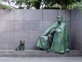 Statue of Franklin Delano Roosevelt and his dog Fala at the FDR Memorial in Washington, DC Royalty Free Stock Photo