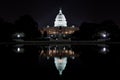 View at United States Capitol illuminated at night Royalty Free Stock Photo