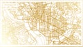 Washington DC USA City Map in Retro Style in Golden Color. Outline Map Royalty Free Stock Photo