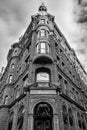 Washington DC, USA. Historic SunTrust building with the clock tower. Black and white version of the shot. Royalty Free Stock Photo