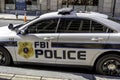 Washington, DC, USA- January 12, 2020: A FBI police car at the J. Edgar Hoover FBI Building in Washington, DC. Royalty Free Stock Photo