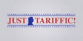 WASHINGTON DC, USA, 4 July 2018 - Illustration for US President pleased with trade wars and US raising of international tariffs.