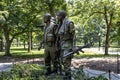 Washington DC, USA June 2, 2023 : Frederick Hart\'s bronze statue of three soldiers, monument honoring Vietnam. Royalty Free Stock Photo