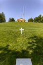 Washington DC, (USA) June 2, 2023: Vertical photo of the grave of Edward or Ted one of the Kennedy.