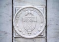 White marble seal on the Armed Services Memorial Washington DC