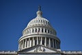 Looking Up at the U.S. Capitol Building from the Stairs on the East Side on a Bright, Clear Day in Autumn Royalty Free Stock Photo