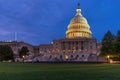 WASHINGTON DC, USA - OCTOBER 1: The Capitol is seen at dawn as a consequential week begins in Washington