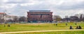 Washington DC, USA. Panoramic area of Smithsonian National Museum of African American History and Culture NMAAHC.