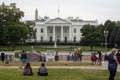 Protesters gathered in front of the White House.