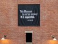 Inscription inside of The United States Holocaust Memorial Museum, Washington DC Royalty Free Stock Photo