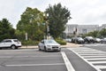 Unmarked police car blocking off Third Street as a security barrier, near the Justice for J6 Protest Royalty Free Stock Photo