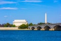 Washington DC, USA skyline on the Potomac River Royalty Free Stock Photo
