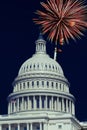 Washington, DC. USA, 4th July, Fireworks light up the skies over the US Capitol Royalty Free Stock Photo