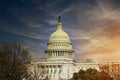 Washington DC, USA the United States Capitol building at sunset Royalty Free Stock Photo