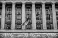 Washington DC, USA. View of Department of Commerce in black and white.