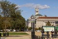 View of National Mall near Smithsonian Museum complex. Royalty Free Stock Photo