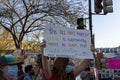 woman protester wearing face mask due to COVID-19 is in the crowd that gathered near White House to protest President Trump Royalty Free Stock Photo