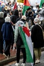 Washington, DC - 10-14-2023: Woman wearing Palestinian Flag Royalty Free Stock Photo