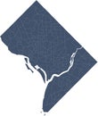 US District of Columbia Map with Census Tracts Boundaries Royalty Free Stock Photo