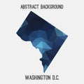 Washington District of Columbia map in geometric polygonal,mosaic style.