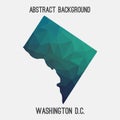 Washington District of Columbia map in geometric polygonal,mosaic style.
