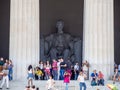 Washington, District of Columbia, United States of America : [ Abraham Lincoln Memorial and his statue inside Greek column temple