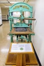 Washington Hand Press, Front View Royalty Free Stock Photo