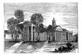 Washington and Lee University, Lexington, Virginia, United States, vintage engraving