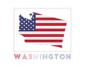 Washington Logo. Map of Washington with us state. Royalty Free Stock Photo