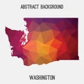 Washington map in geometric polygonal,mosaic style.
