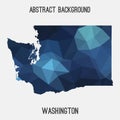 Washington map in geometric polygonal,mosaic style.