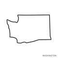 Washington Map Outline Vector Design Template. Editable Stroke Royalty Free Stock Photo