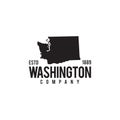 Washington map outline logo design Royalty Free Stock Photo