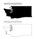 Washington map silhouette Royalty Free Stock Photo
