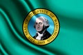 Washington realistic flag illustration.