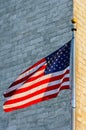 Washington Monument and American Flag Royalty Free Stock Photo
