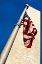 Washington Monument and American Flag Royalty Free Stock Photo