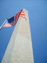 Washington Monument with American flag Royalty Free Stock Photo
