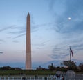 Washington Monument behind the Fountain at the World War II Memorial Royalty Free Stock Photo