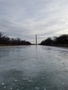 Washington Monument behind a Frozen Reflecting Pool