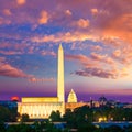 Washington Monument Capitol and Lincoln memorial Royalty Free Stock Photo