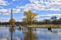 Washington Monument from Constitution Gardens - Washington DC, USA Royalty Free Stock Photo