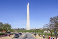 Washington Monument - the famous obelisk in the city - WASHINGTON / DISTRICT OF COLUMBIA - APRIL 9, 2017